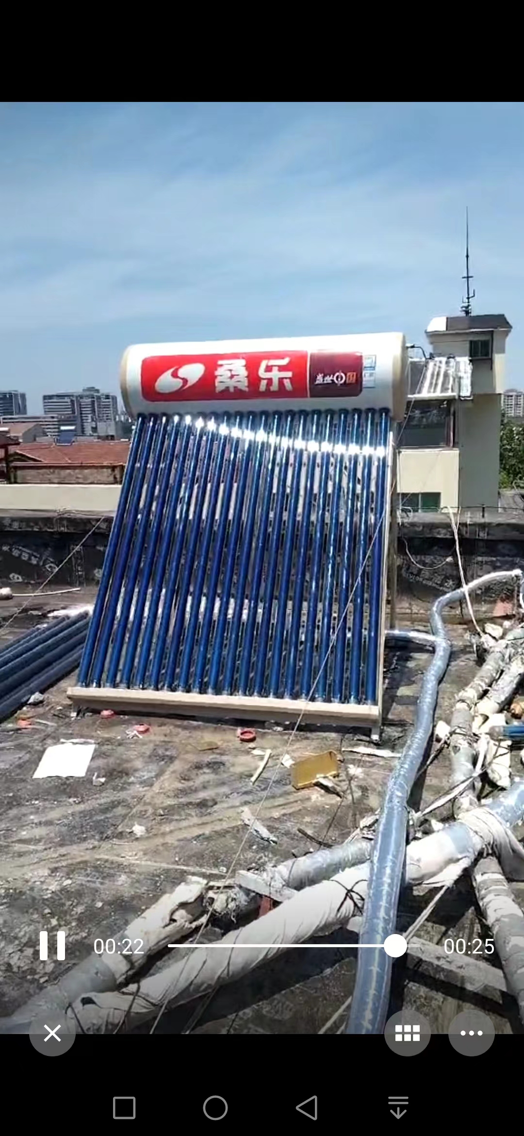 桑乐太阳能安装在济南雁翔路16号院